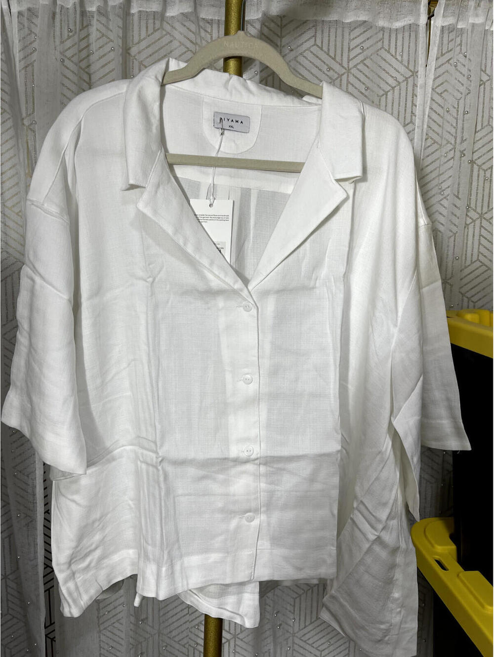 NWT Piyama Women's Lyocell Linen Lounge Set in Coconut- White XXL